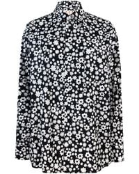 Marni - Camicia in Seta Con Stampa Dillies Bianca e Nera - Lyst