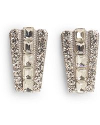 Self-Portrait - Boucles d'oreilles en laiton en argent en argent de cristal autoportrait - Lyst