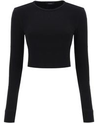 Wardrobe NYC - Hb Long Sleeved Cropped T Shirt - Lyst