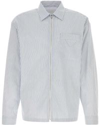 Prada - Embroidered Poplin Shirt - Lyst