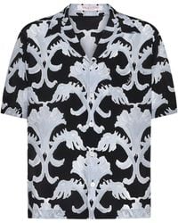 Valentino - Camisa Bowling De Seda Estampada - Lyst
