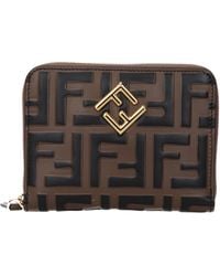 Fendi - Vrouwen's Portemonnee Deksel Leer Bruin/zwart - Lyst