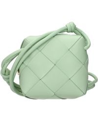 Bottega Veneta - Cassette Crossbody Bags/Mint Leather - Lyst