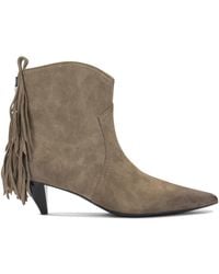 Pinko - Suede Ankle Boots With Rubber Sole - Lyst