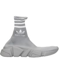 Balenciaga - Sneakers Adidas Speed Donna Tessuto Grigio/Bianco - Lyst