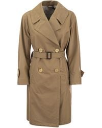 Max Mara - Vtrench Drip Proof Cotton Twill Over Trenchcoat - Lyst