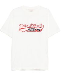 Autry X Maison Kitsune - Logo Cotton T-Shirt - Lyst
