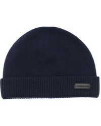 Emporio Armani - Berretto A Coste Con Applicazione - Lyst