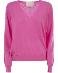 Vanisé - Kasjmier Trui Met V-hals - Lyst