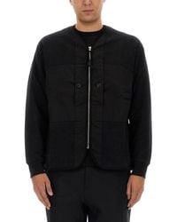 C.P. Company - Minimalist Long-Sleeve Top With Quilted Texture And Zipper Detail - Lyst