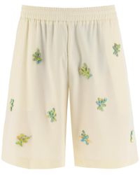 Bonsai - Pantalones cortos de lana de apliques de - Lyst