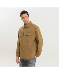1989 STUDIO - Kaki Shirt Jacket With Pockets - Lyst