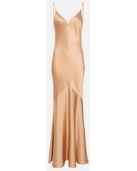 Elisabetta Franchi - Maxi-Jurk Met V-Hals En Smal Bandje - Lyst