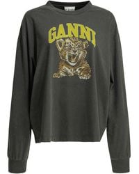 Ganni - "Tiger" Rundhals-T-Shirt - Lyst
