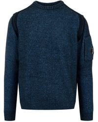 C.P. Company - C.P. Firmenpullover blau - Lyst