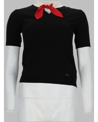 Valentino - Wool Sweater With Decorative Bow Detail - Lyst