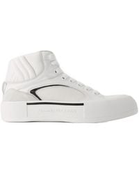 McQueen - Übergroße Turnschuhe Alexander MC Königin Leder weiß/schwarz - Lyst