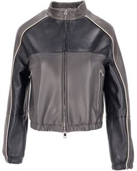 LA ROSE - Leather Bomber - Lyst