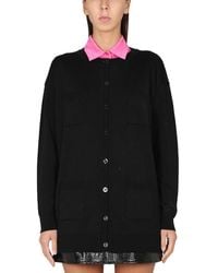 Moschino - Relaxed Fit Virgin Wool Cardigan - Lyst