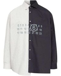 MM6 by Maison Margiela - Two-tone Long-sleeved Shirt - Lyst