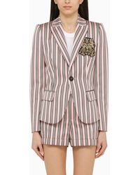 DSquared² - Striped Single Breasted Jacket - Lyst
