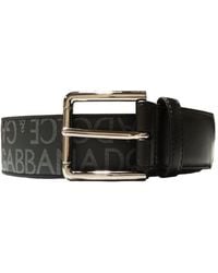 Dolce & Gabbana - Belt Met Gesp Geborduurd Met Logo - Lyst