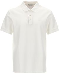 Burberry - Logo Embroidery Shirt Polo Bianco - Lyst