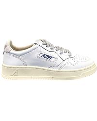 Autry - Medalist Low Wom Sw03 Leder/Swoll Weiß/Silber - Lyst
