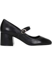 Stuart Weitzman - Black Leather Mid Heel Pumps - Lyst