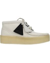 Clarks - Stivaletti Wallabeecup Donna Camoscio Bianco/Bianco Sporco - Lyst