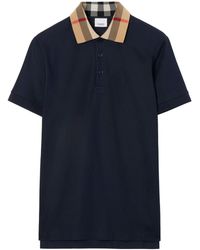 Burberry - Navy Blue Vintage Check Polo Shirt - Lyst