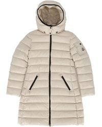 Moncler - Natural Moka Langer Mantel - Lyst