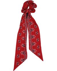 Saint Laurent - Hair Accessories Vrouwen Viscose Rood/donkerrood - Lyst