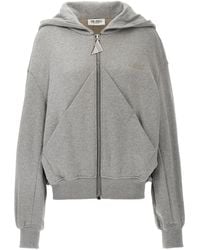 The Attico - Logo Hoodie Felpe Grigio-Donna - Lyst
