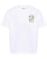 CASABLANCA - Short-Sleeved T-Shirt With Graffiti Print - Lyst