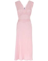 Prada - Satin Dress Silk - Lyst