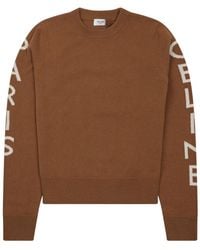 Celine - Wool Sweater With Logo Jumpers - Lyst