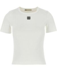 Tory Burch - Ribbed Top With Logo Patch - Lyst