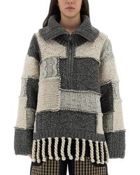 Ganni - Patchwork Jersey With Bangs - Lyst
