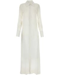 Ami Paris - Ami Chalk Crepe Shirt Dress - Lyst