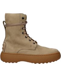 Tod's - Tod 's Femmes's Bottes en daim beige / biscuit - Lyst