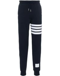 Thom Browne - Broeken ,Blauw ,Katoen Classic Loopback 4-Bar Trainingsbroeken - Lyst