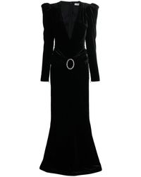 Alessandra Rich - Samtrobe mit V-Ausschnitt - Lyst