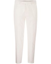 PT Torino - Stretch Cotton Tailored Trousers - Lyst