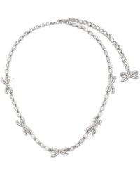 Self-Portrait - Crystal Bow Necklace - Lyst
