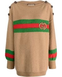 Gucci - Web Detail Wool Top - Lyst