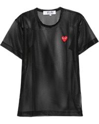 COMME DES GARÇONS PLAY - U T-Shirt Mesh Emblem - Lyst