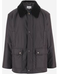 Maison Margiela - Nylon Jacket With Shearling Collar - Lyst