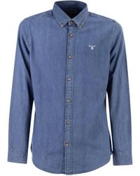 Barbour - Katoenen Denim Overhemd Met Button-down Kraag - Lyst