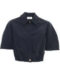 Elisabetta Franchi - Cropped Shirt With Classic Collar - Lyst